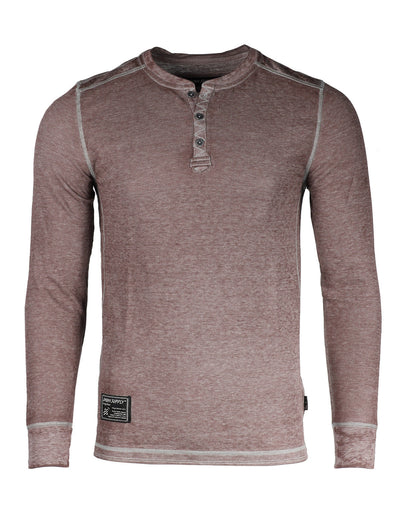 ZIMEGO Men's Long Sleeve Lightweight Waffle Thermal henley Burnout Garment Dye-0