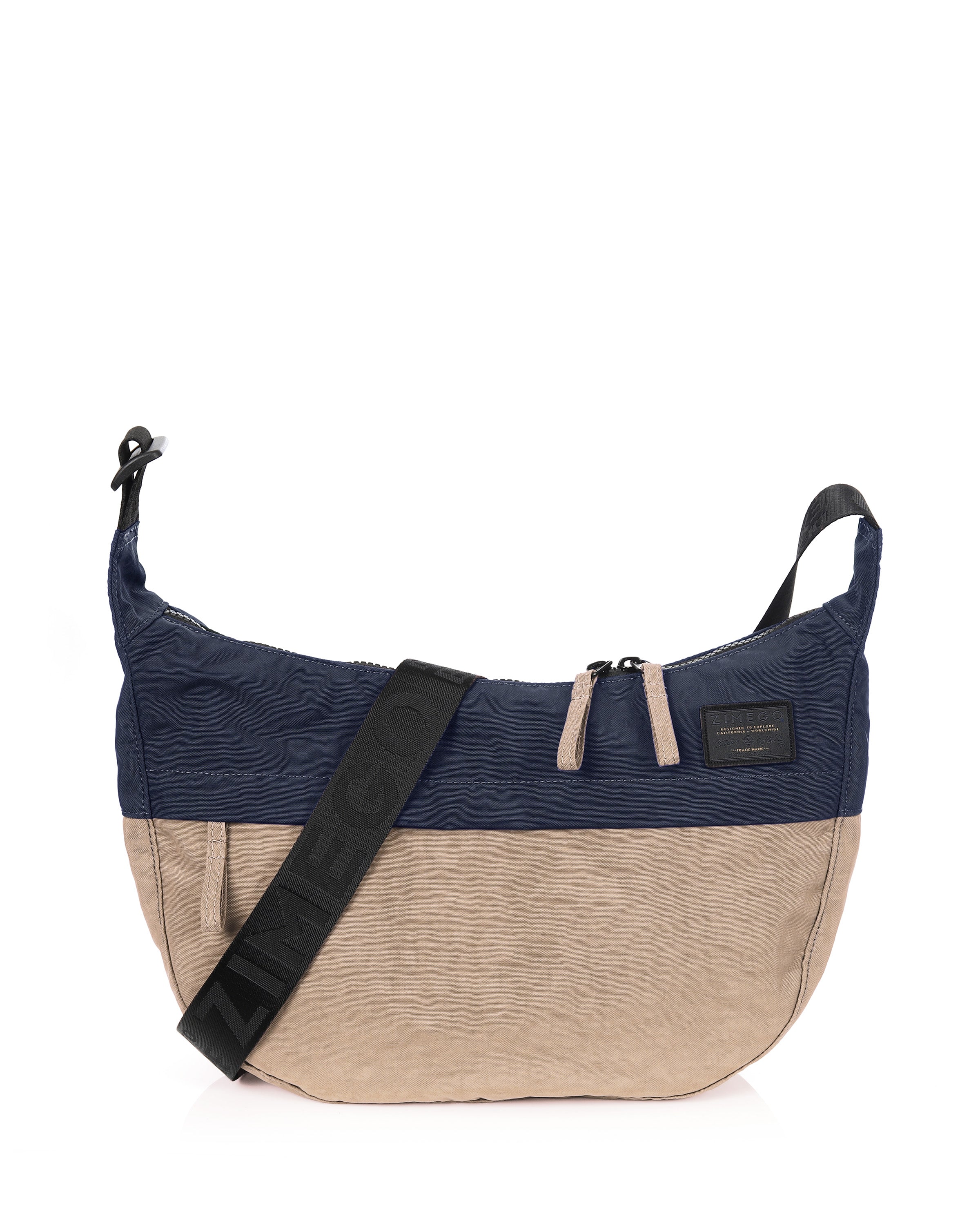 Zimego Two Tone Crescent Bag Crossbody Messenger for Women - ZB807-1