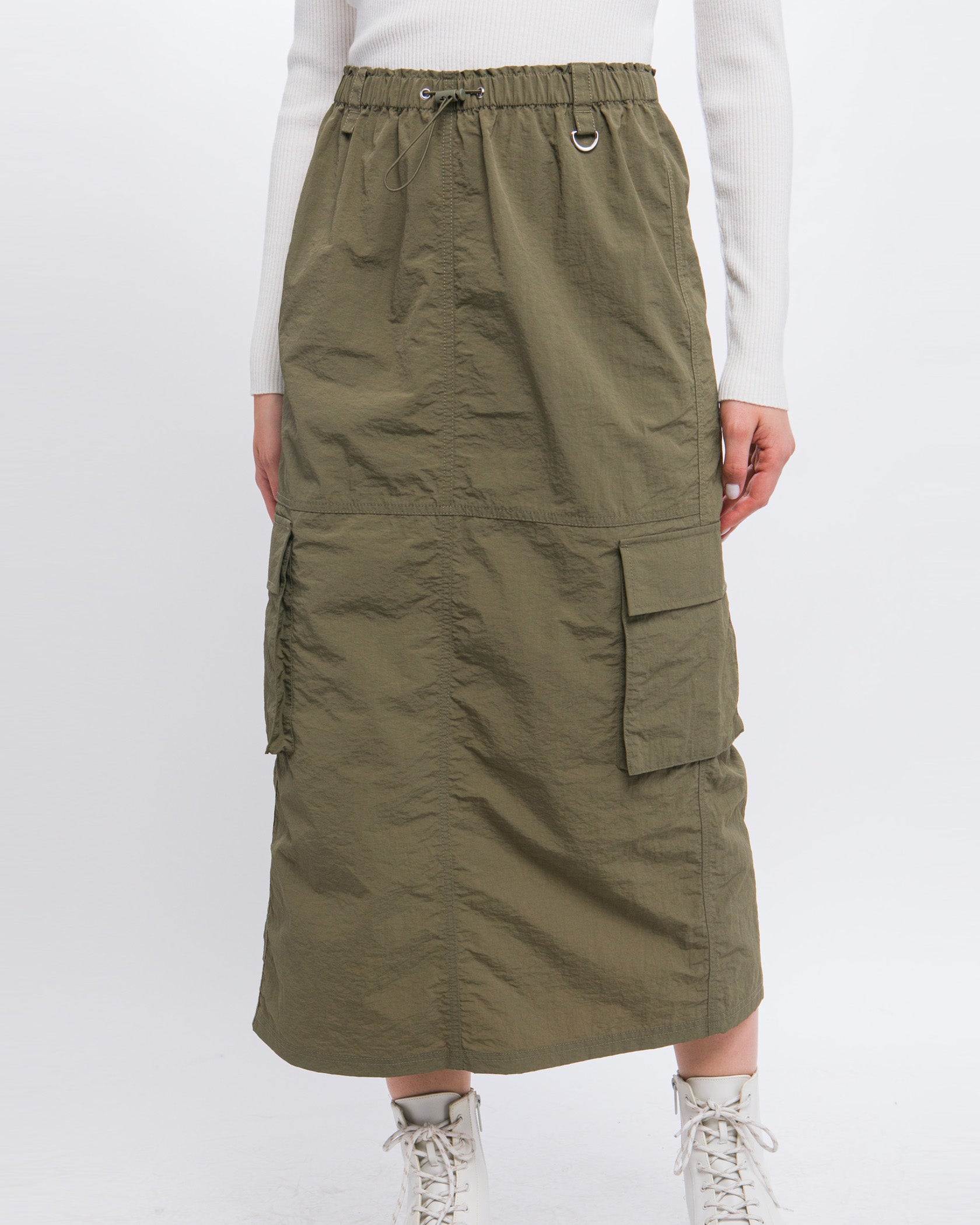 SIDE POCKET CARGO SKIRT-4