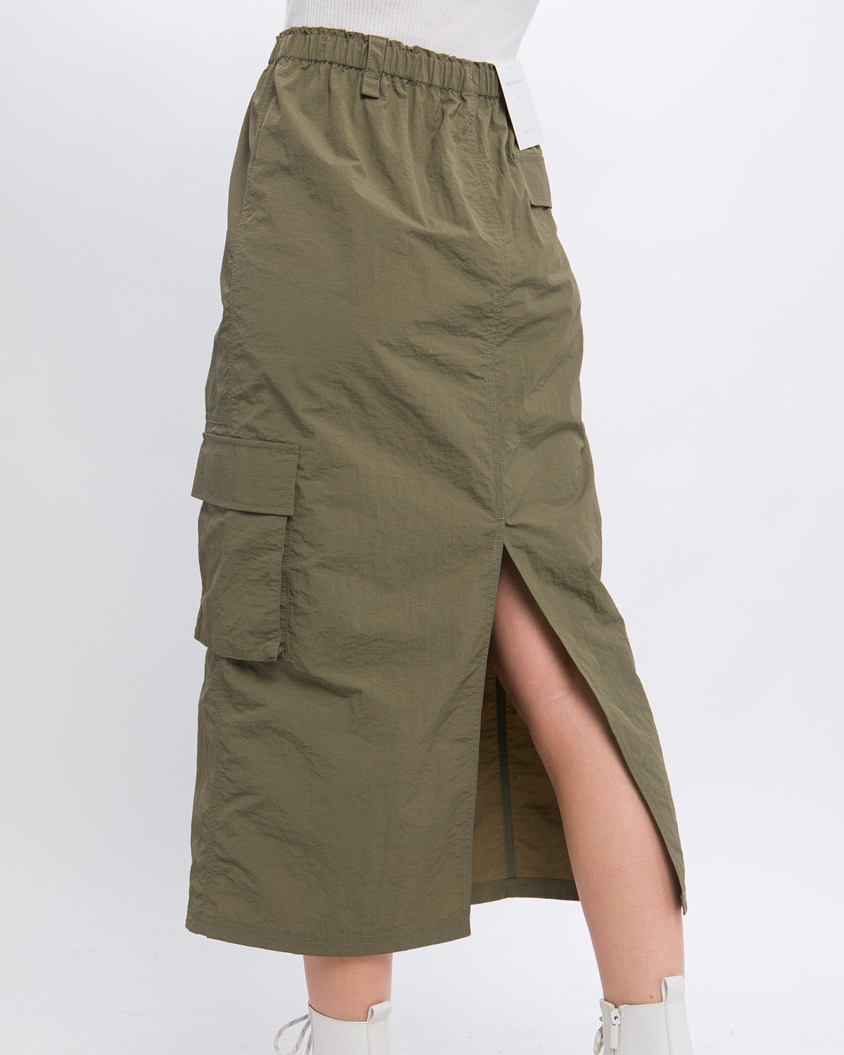 SIDE POCKET CARGO SKIRT-5