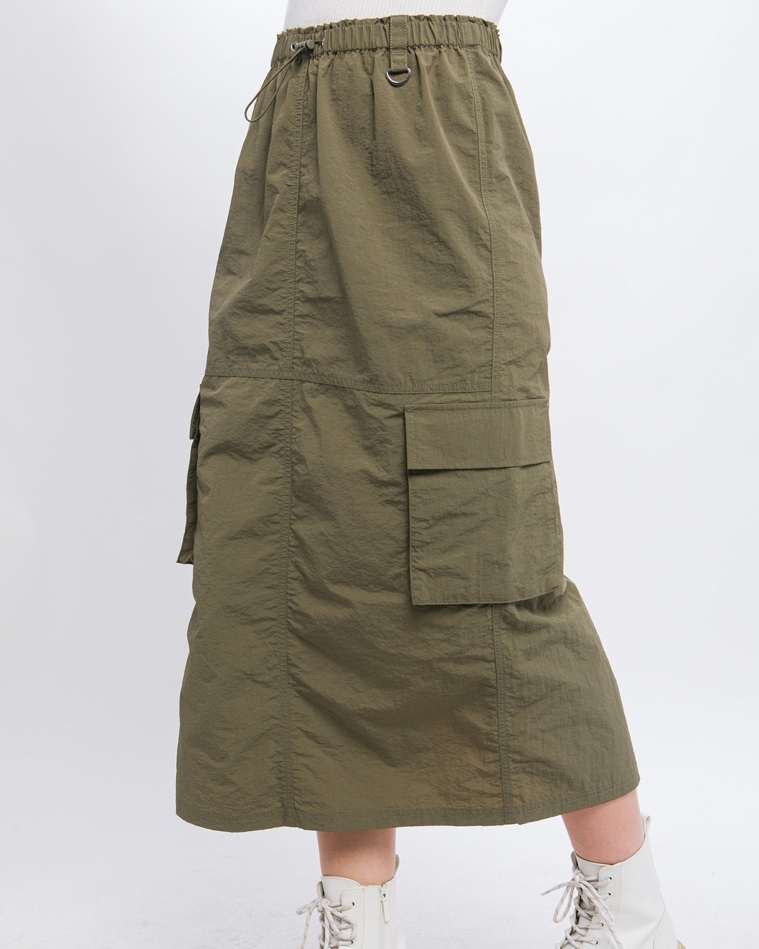 SIDE POCKET CARGO SKIRT-6