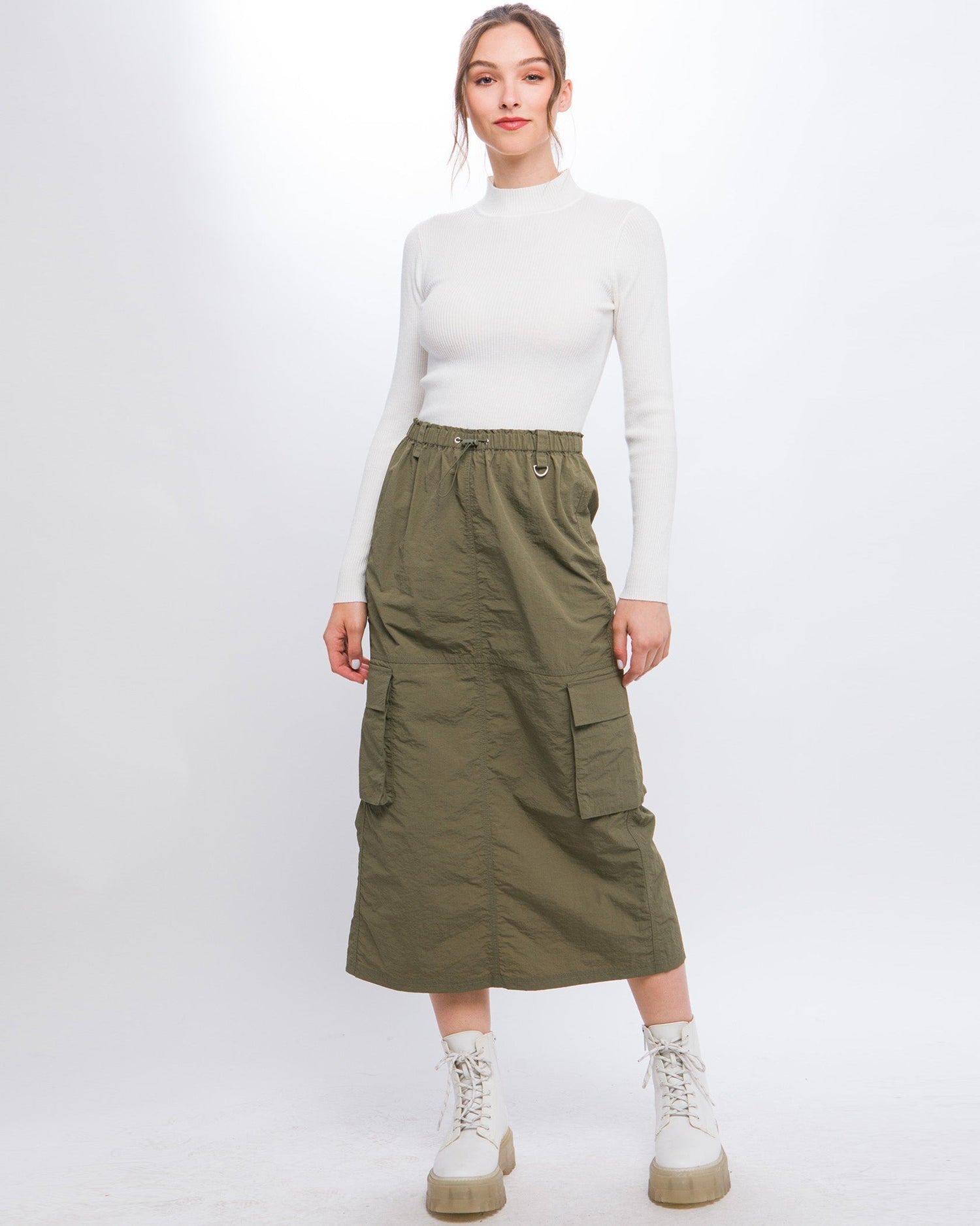 SIDE POCKET CARGO SKIRT-8