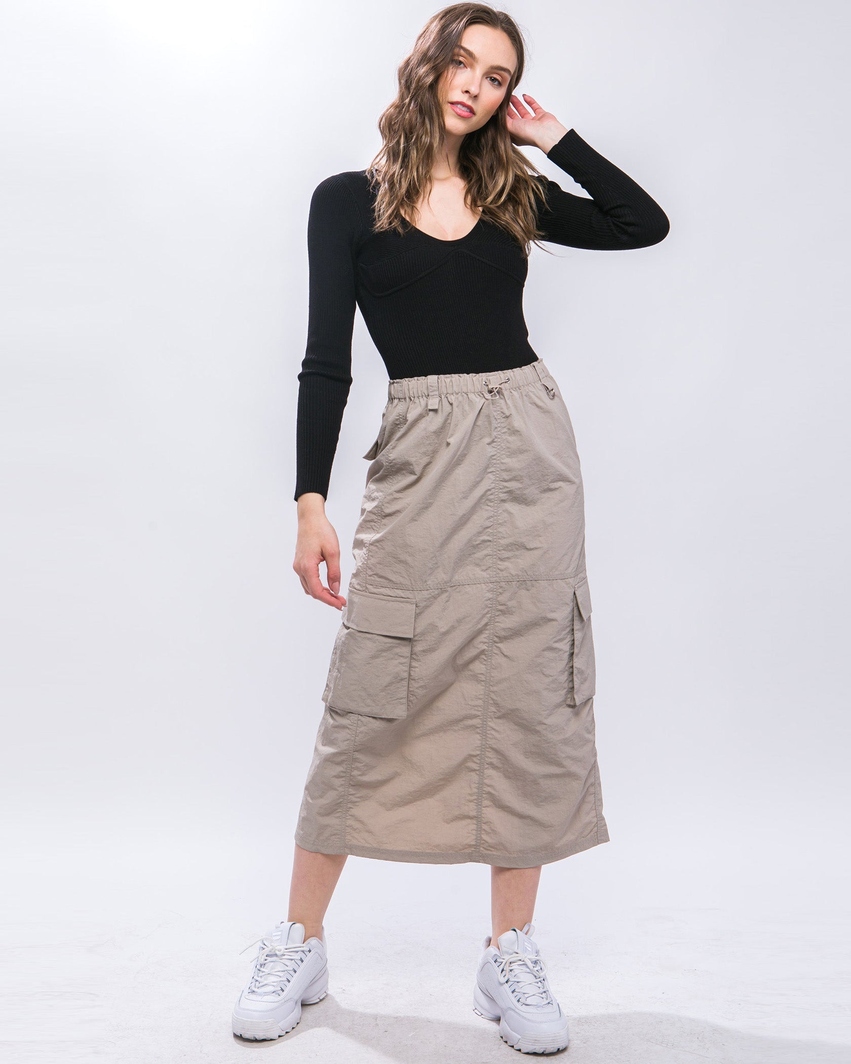 SIDE POCKET CARGO SKIRT-8