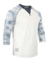 Mens 3/4 Tie Dye Sleeve Modern Fit Stretch Contrast Raglan Casual Crew Neck T-Shirts-1