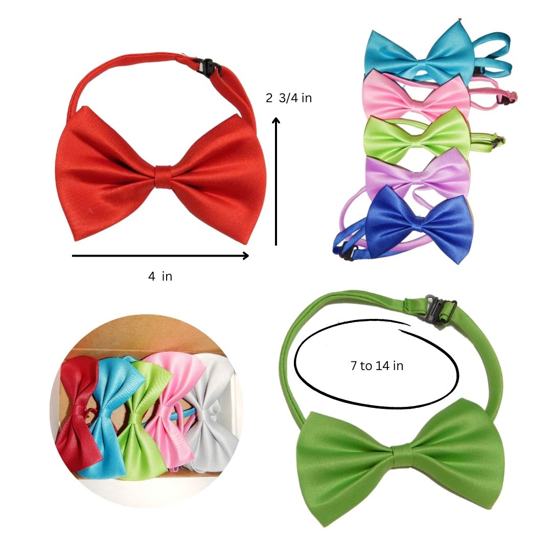5 PCS ADJUSTABLE DOG BOW TIES (Random Color)-4