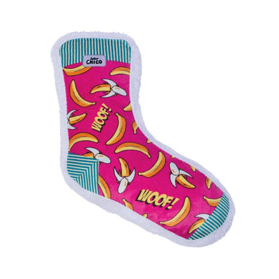 Squeaking Banana Comfort Plush Sock Dog Toy-0