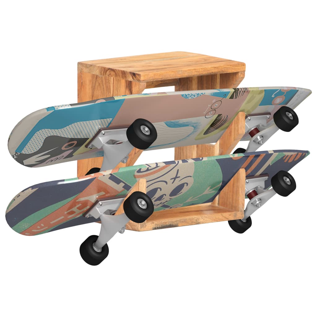 vidaXL Wall Mounted Skateboard Holder 9.8"x7.9"x11.8" Solid Acacia Wood-5
