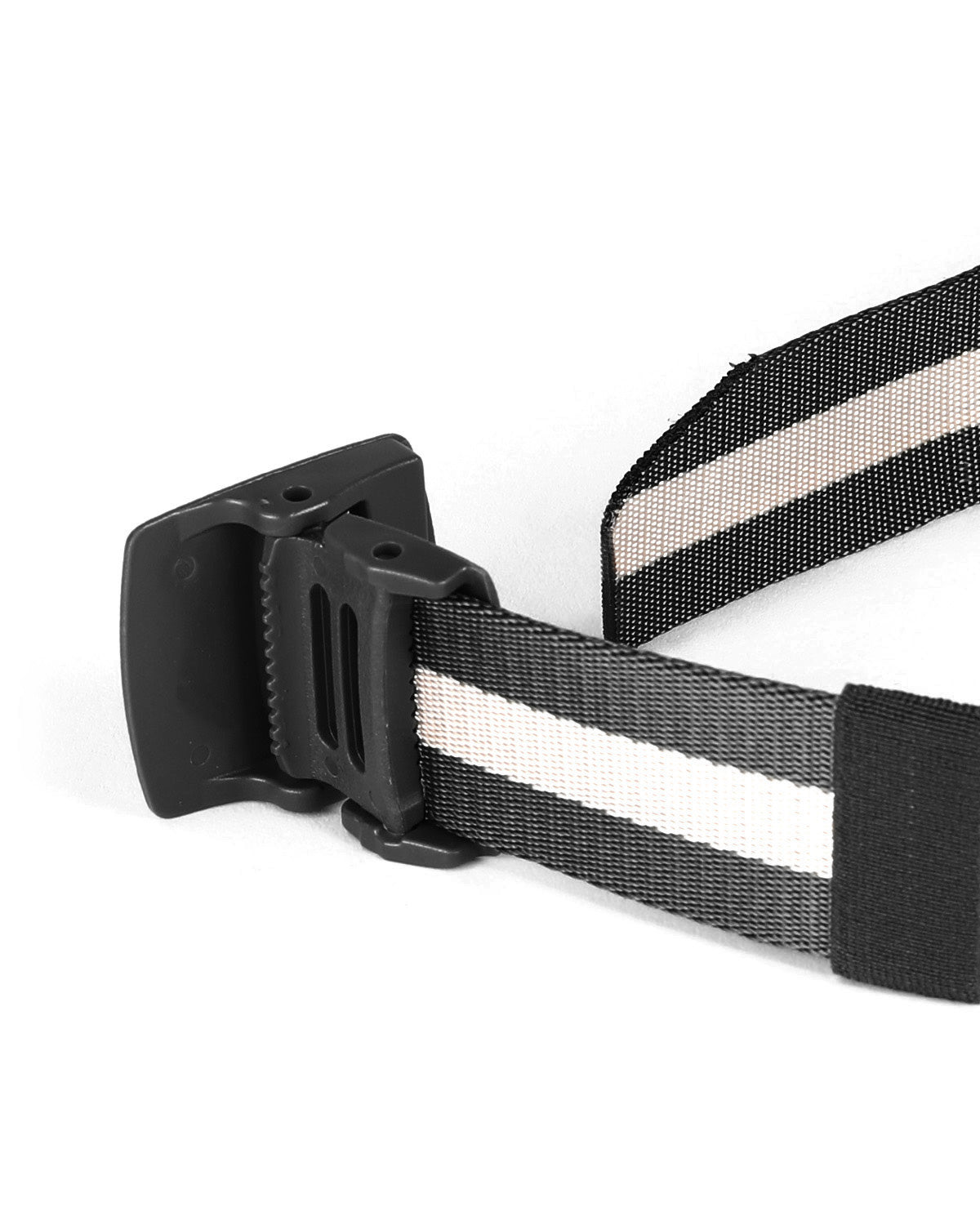 ZIMEGO Mens One Size Adjustable Strap Stripe Nylon Web Belt With Plastic Buckle-8