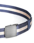 ZIMEGO Mens One Size Adjustable Strap Stripe Nylon Web Belt With Metal Buckle-5