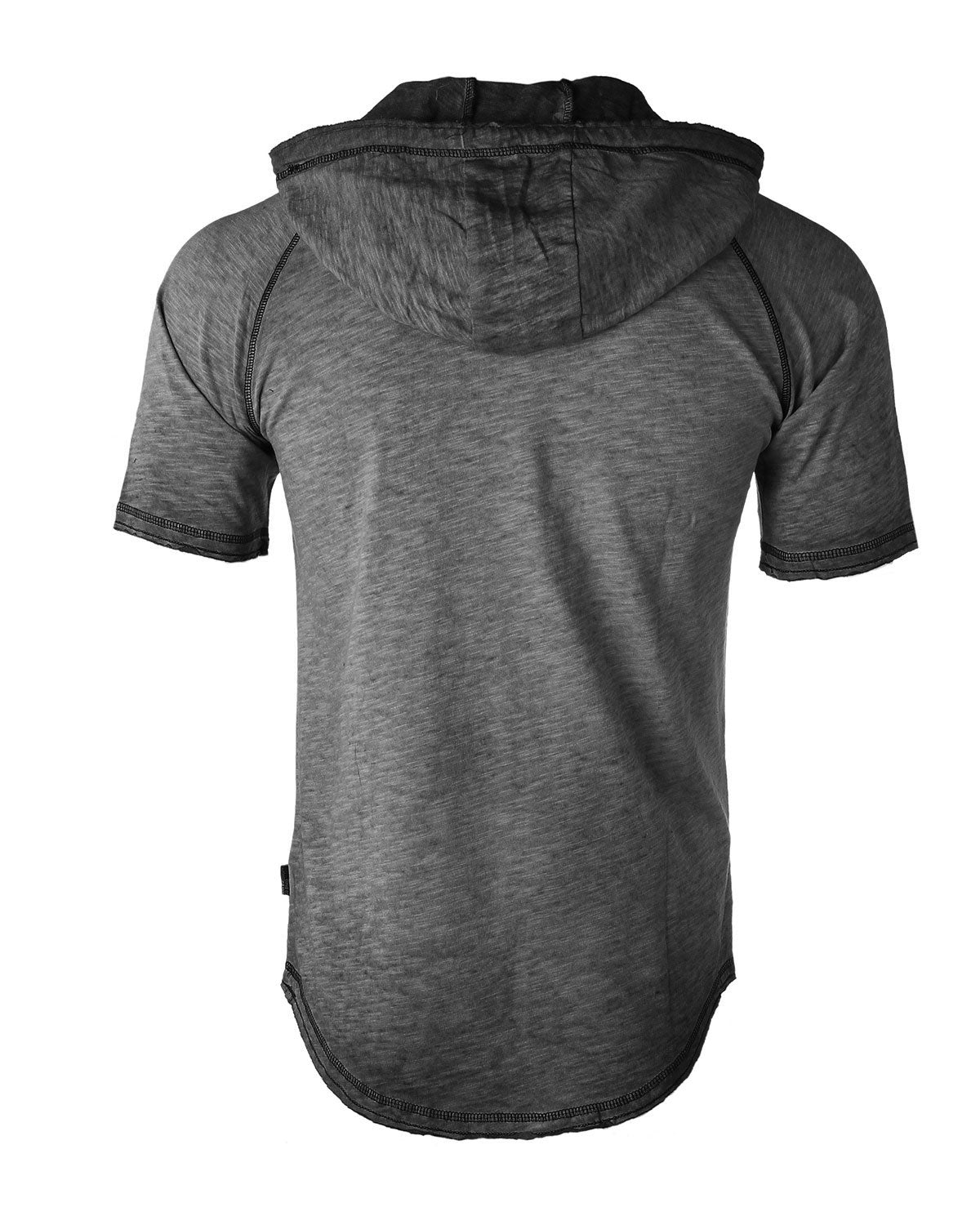 ZIMEGO Short Sleeve Vintage Garment Dyed Hooded Raglan Henley-19