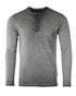 ZIMEGO Mens Long Sleeve Crew Neck Oil Wash Vintage Button Henley T-Shirt-0
