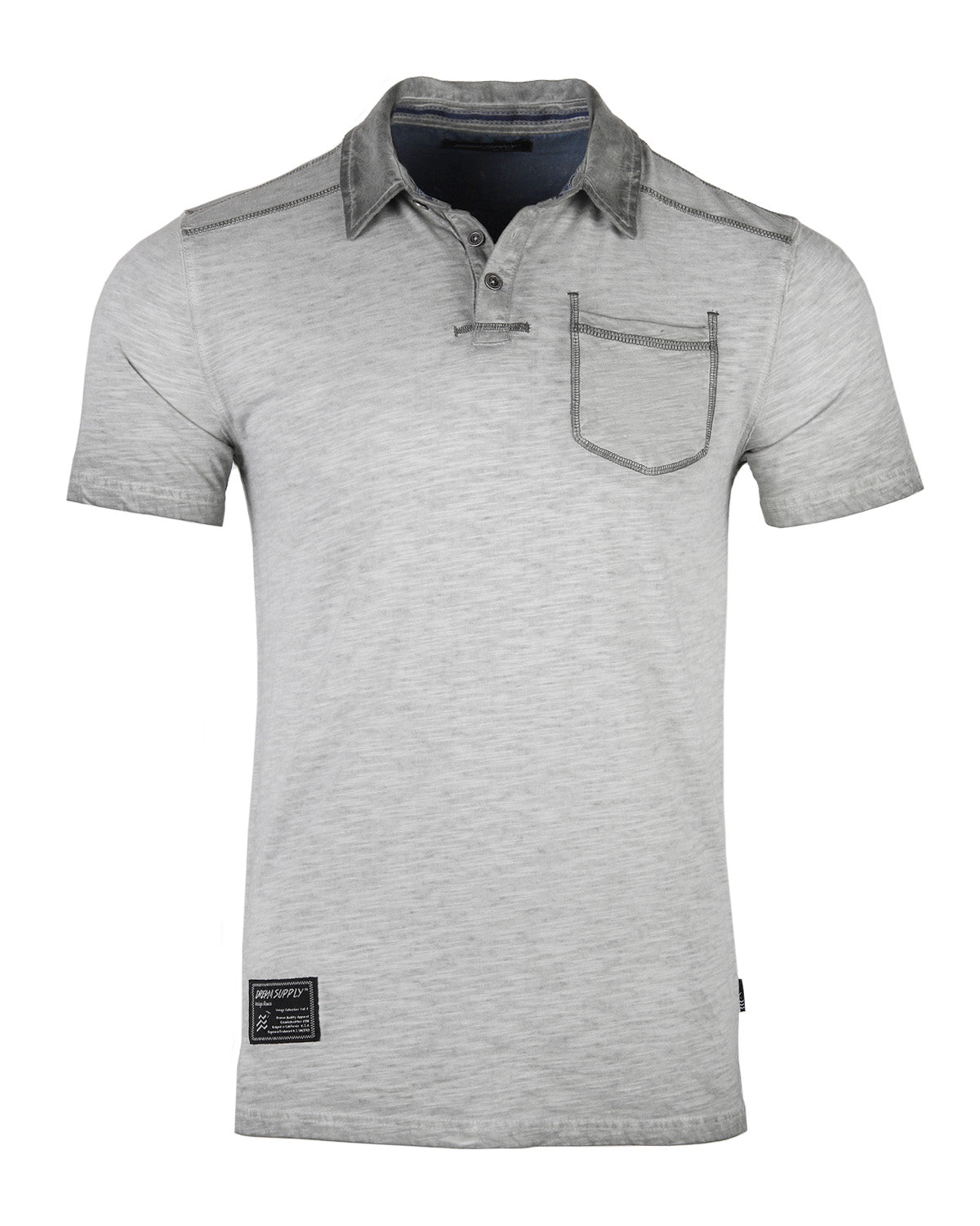 ZIMEGO Mens Short Sleeve Oil Wash Vintage Button Henley Pocket Polo T-Shirt-10