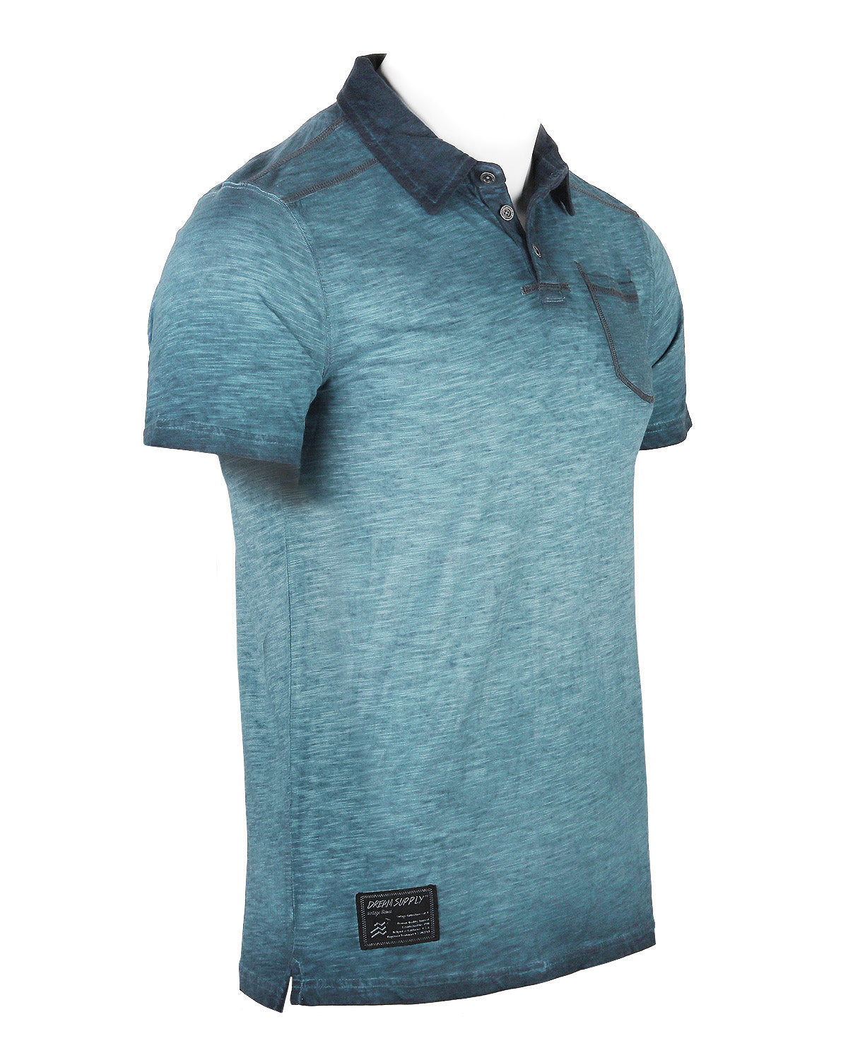 ZIMEGO Mens Short Sleeve Oil Wash Vintage Button Henley Pocket Polo T-Shirt-7