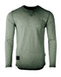 ZIMEGO Mens Long Sleeve Crewneck Oil Wash Vintage Raw Edge Hem Hipster Hip-Hop T shirt-0