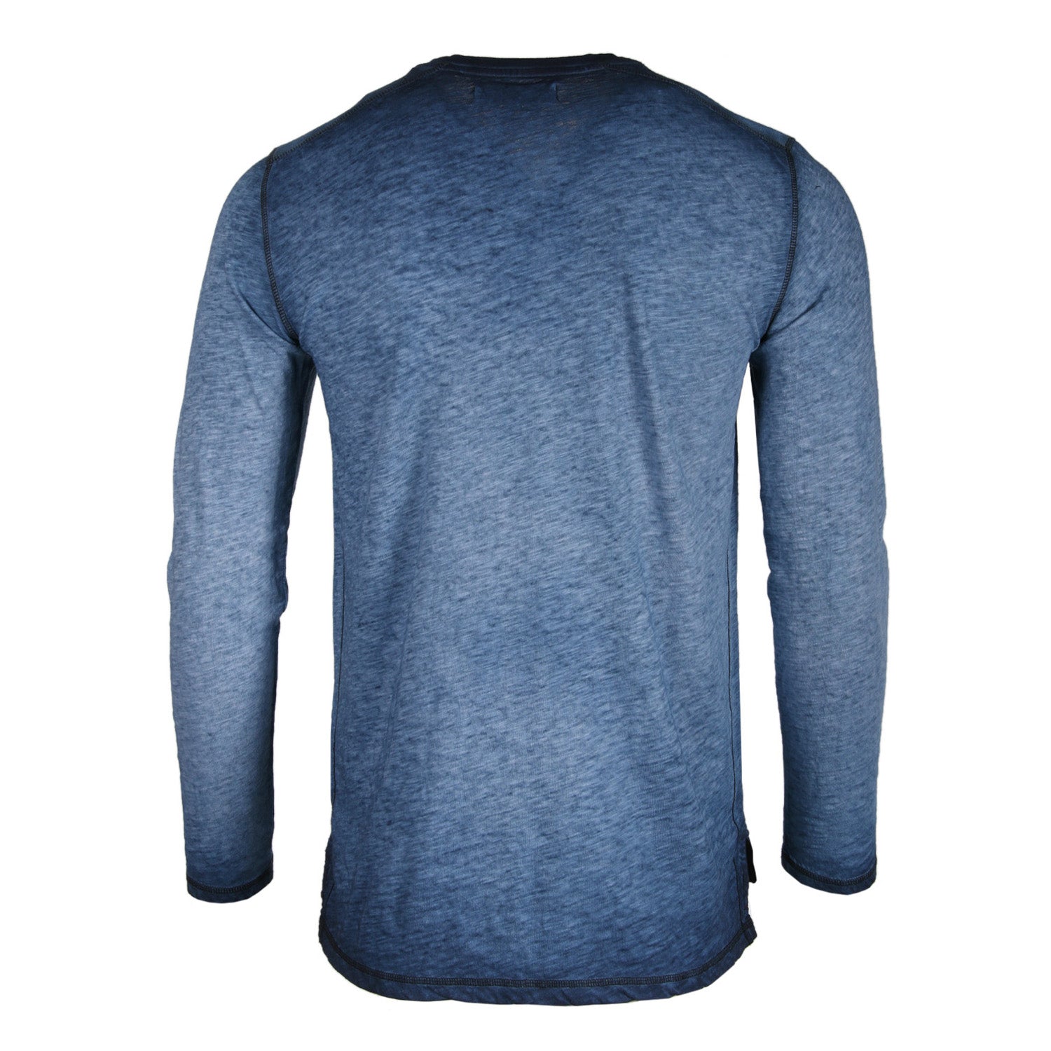 ZIMEGO Mens Long Sleeve V-Neck Henley Oil Wash Contrast Seam Vintage Shirt-2