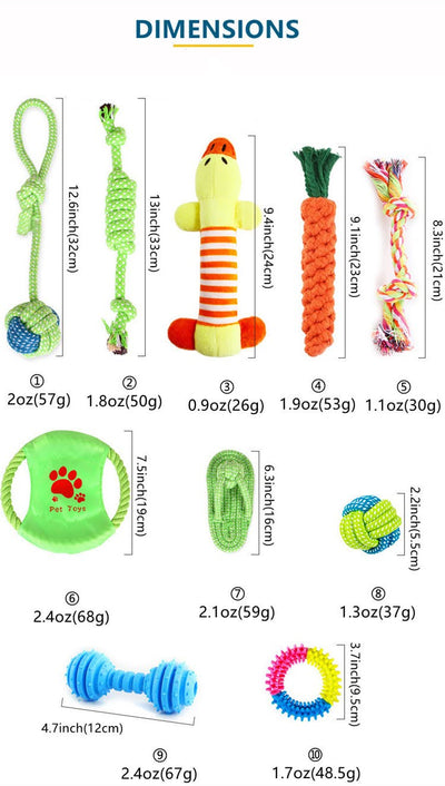 10 pcs Bite-Resistant molar Dog Toys-1