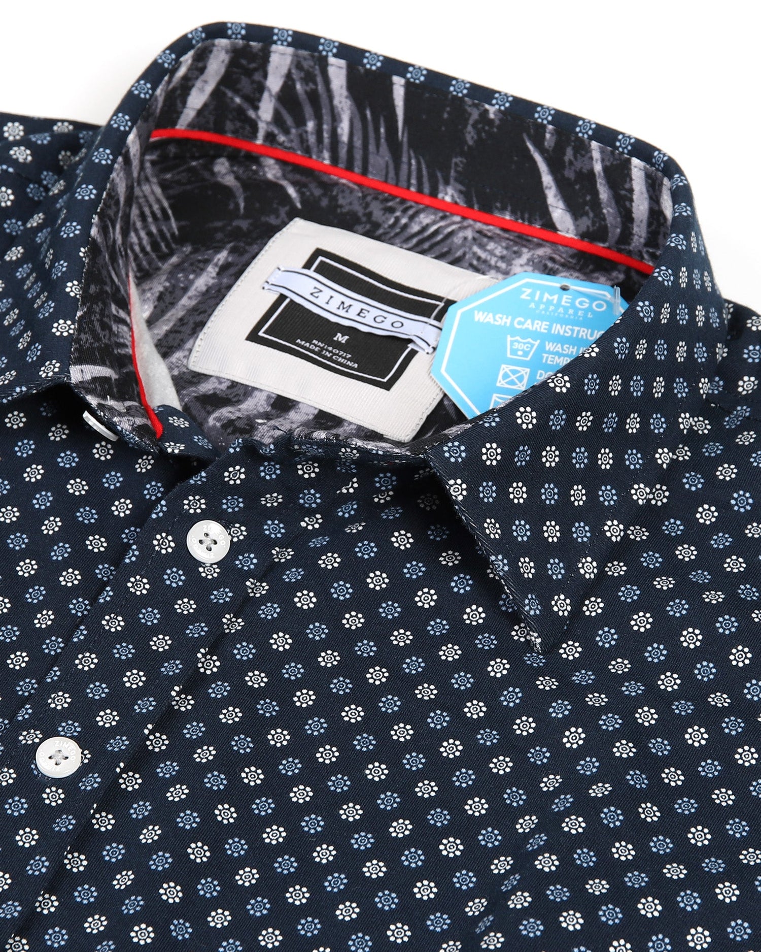 ZIMEGO Mens Holiday Hawaiian Long Sleeve Stretch Casual Aloha Button Down Shirt-7