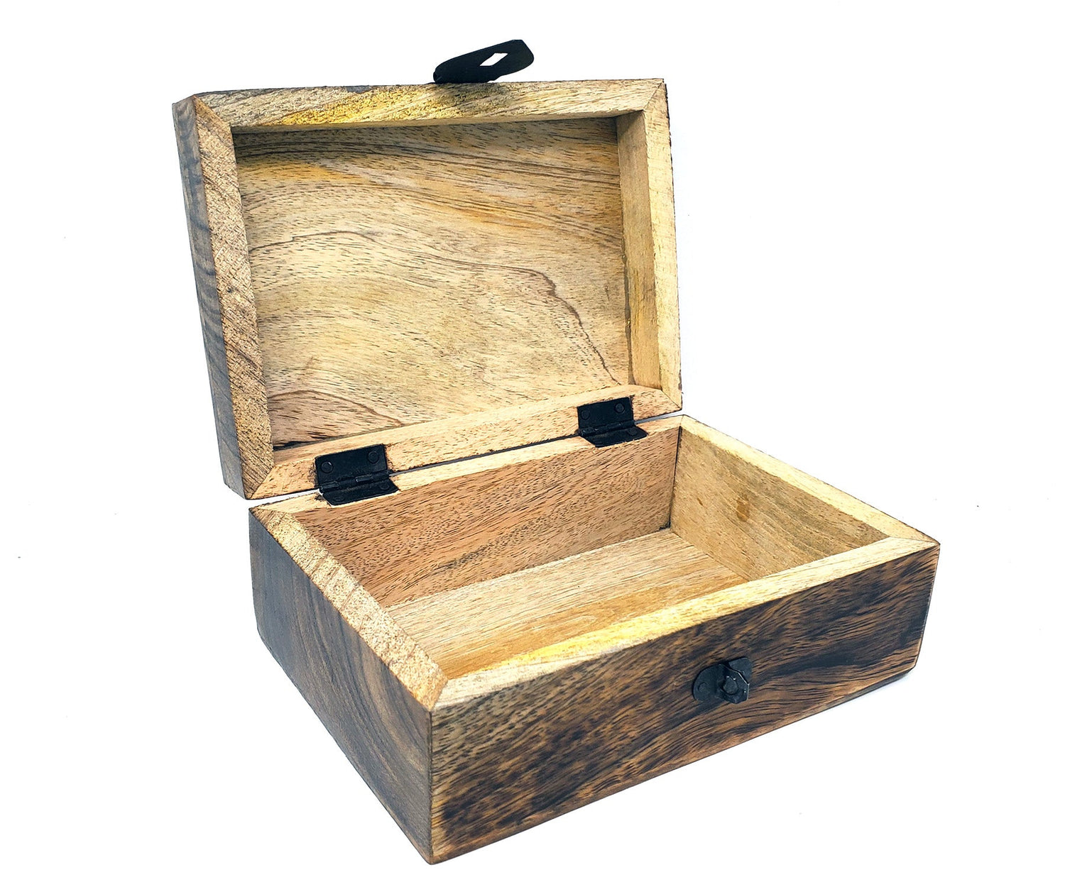 Hand Carved Wood Box 7" x 7"-2