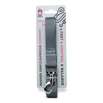 Padded Grip Dog Leash (5ft) - Gray-1