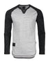 ZIMEGO Long Sleeve Contrast Raglan Henley V-Neck T-Shirts HEATHER DOT-0