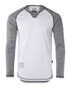 ZIMEGO Long Sleeve Contrast Raglan Henley V-Neck T-Shirts-0