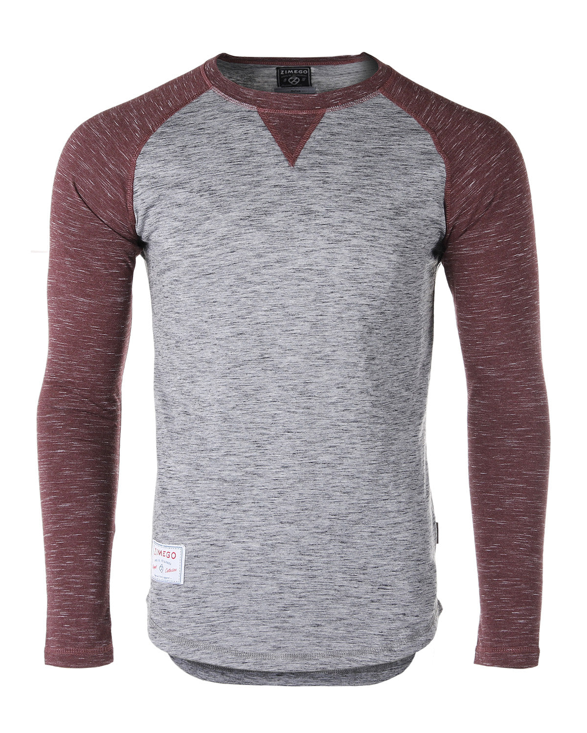 ZIMEGO Men Athletic Fit Baseball Retro Contrast Long Sleeve Raglan T-Shirt-0