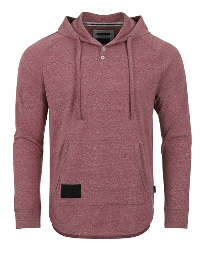 ZIMEGO Men's Long Sleeve Henley Raglan Hoodie with Kangaroo Pocket-0