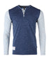 ZIMEGO Mens Contrast Long Sleeve Casual Button Up Henley Athletic T Shirt-0