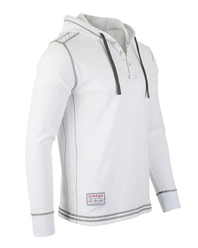 ZIMEGO Men's Thermal Long Sleeve Lightweight Fashion Hooded Henley-1