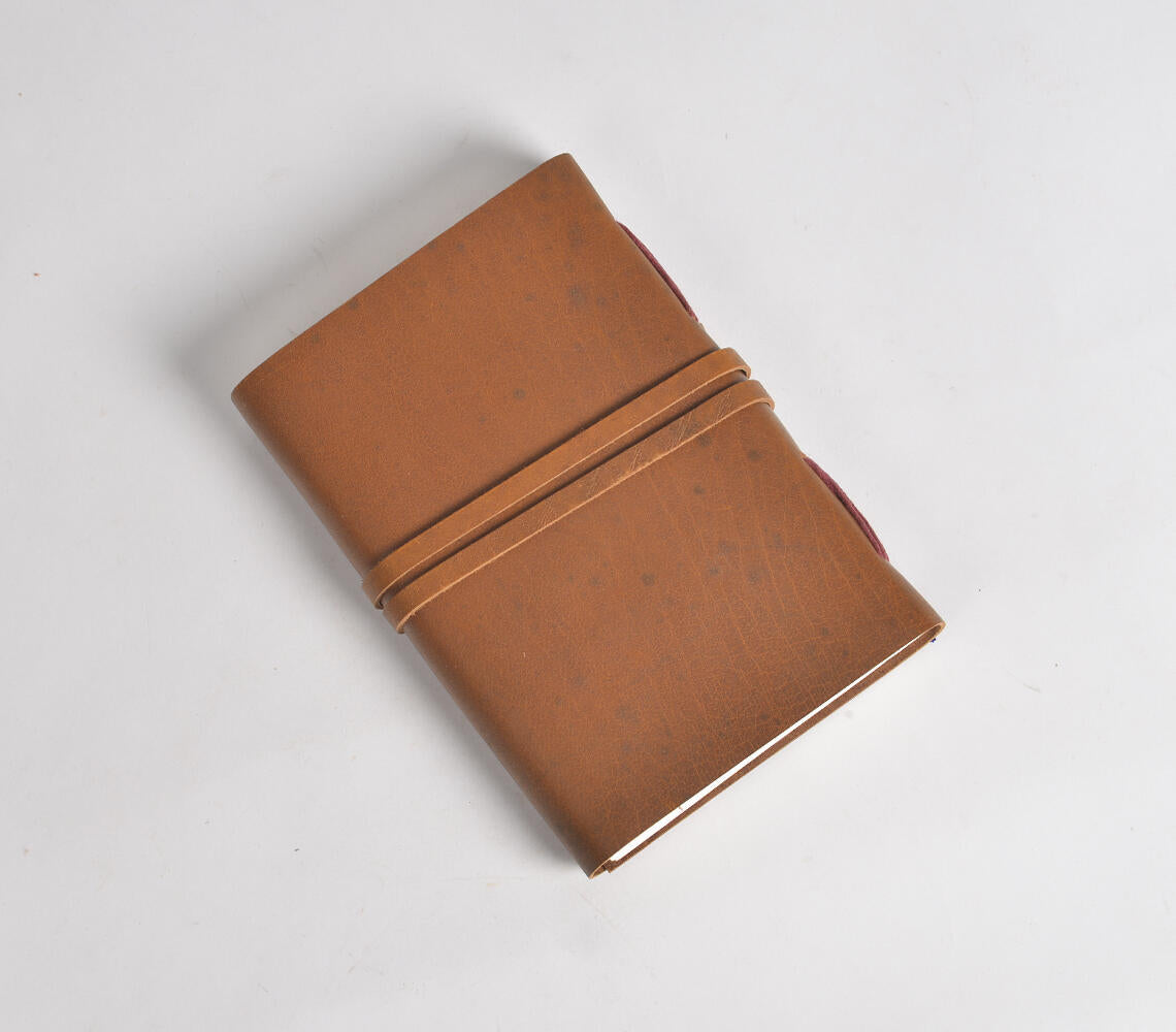 Hand Cut & Bound Leather Diary Q2-1