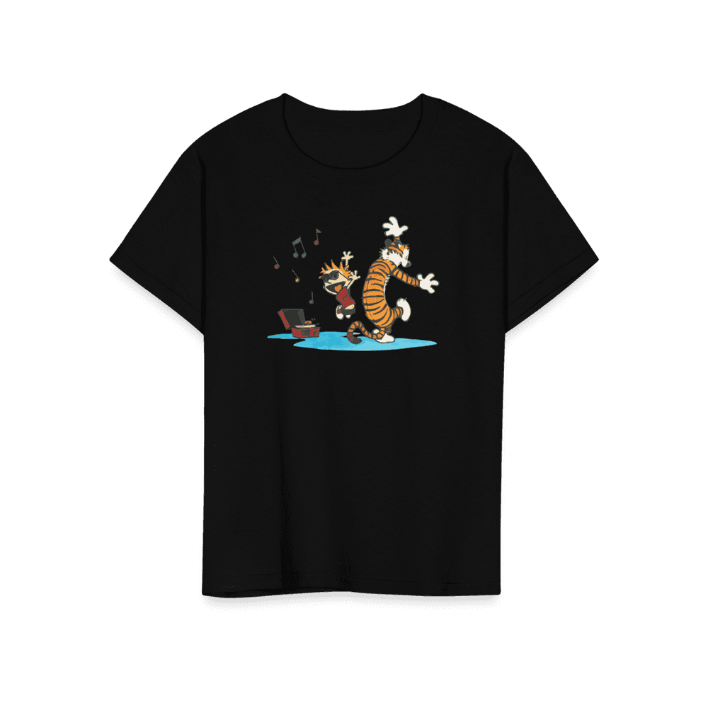 Calvin and Hobbes Dancing with Record Player T-Shirt-18
