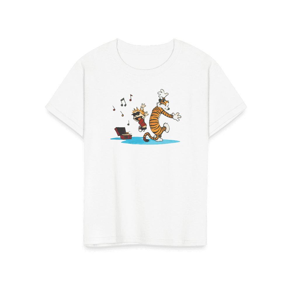 Calvin and Hobbes Dancing with Record Player T-Shirt-16