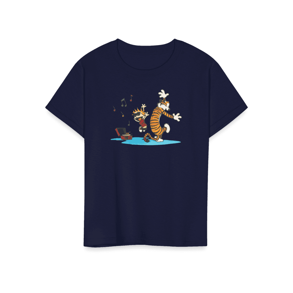Calvin and Hobbes Dancing with Record Player T-Shirt-17