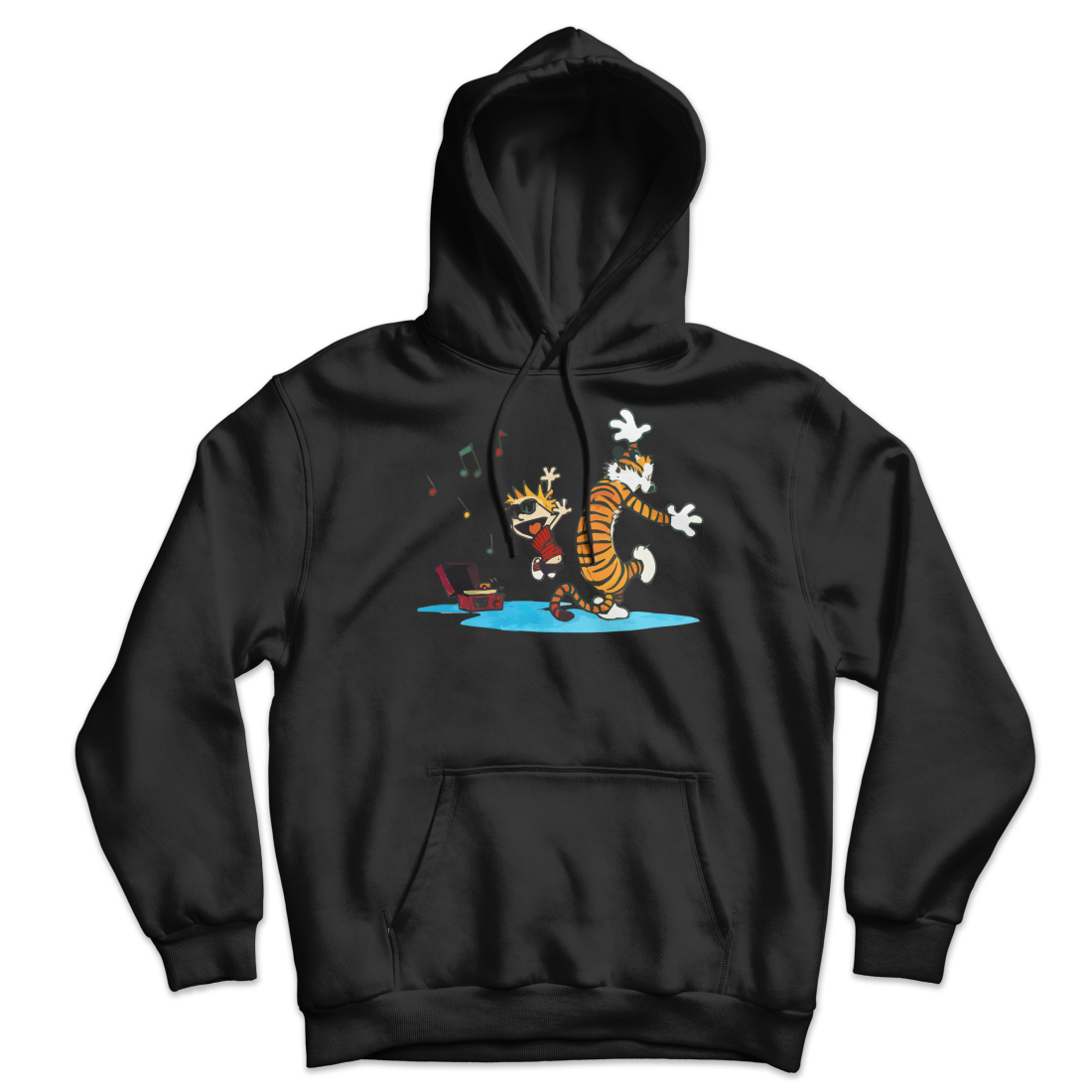 Calvin and Hobbes Dancing with Record Player Unisex Hoodie-9