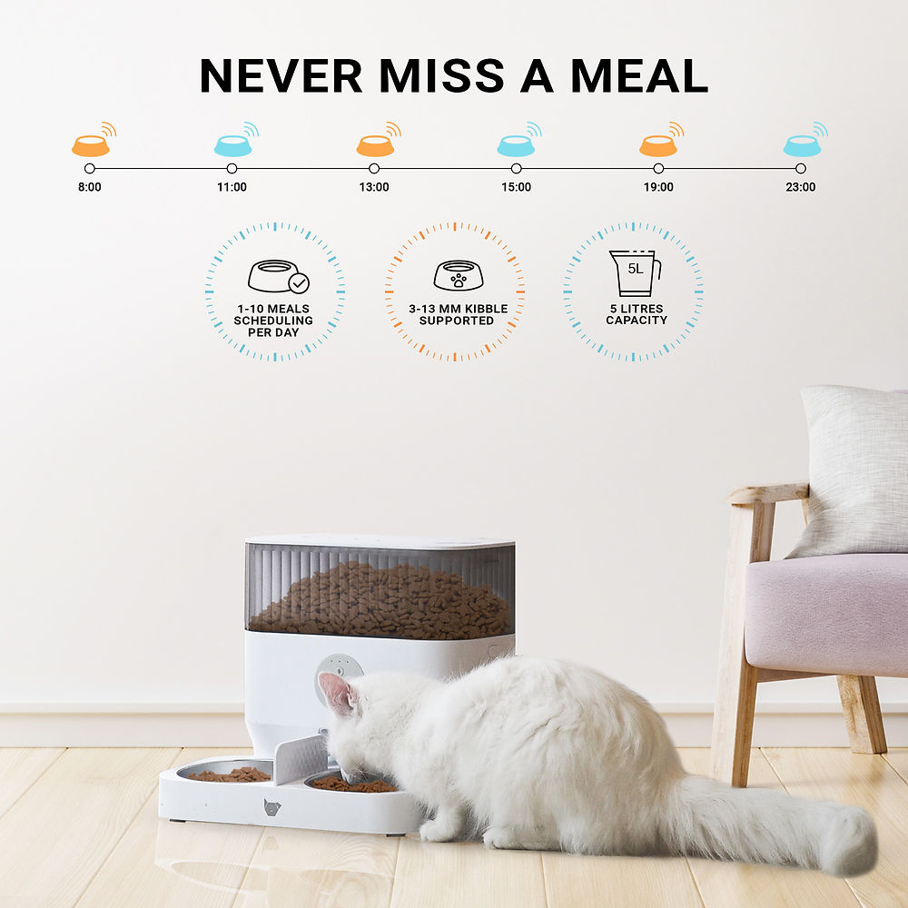 Instachew Purechew Double Smart Automatic Pet Feeder, Automates Feeding with Portion Control-1