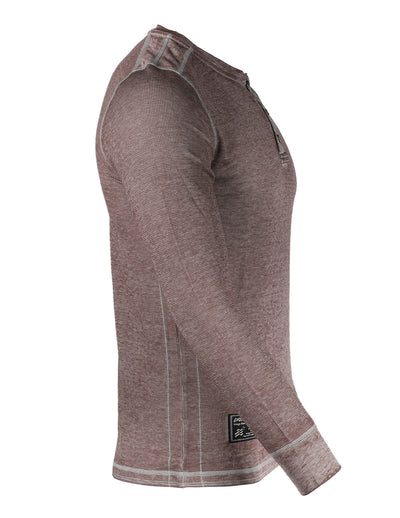 ZIMEGO Men's Long Sleeve Lightweight Waffle Thermal henley Burnout Garment Dye-1