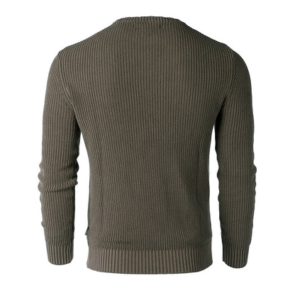 ZIMEGO Mens Long Sleeve Stone Washed Vintage Crewneck Pullover Sweater-3