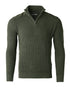 ZIMEGO Mens Long Sleeve Pullover Quarter Zip Mock Neck Polo Sweater-1