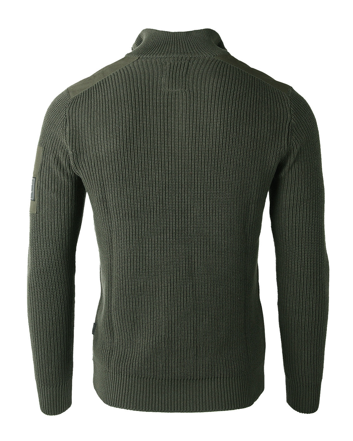 ZIMEGO Mens Long Sleeve Pullover Quarter Zip Mock Neck Polo Sweater-2