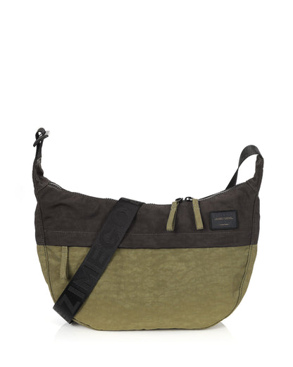 Zimego Two Tone Crescent Bag Crossbody Messenger for Women - ZB807-0