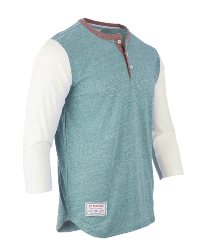 ZIMEGO Men's 3/4 Sleeve Baseball Retro Henley – Casual Athletic Button Crewneck Shirts-1