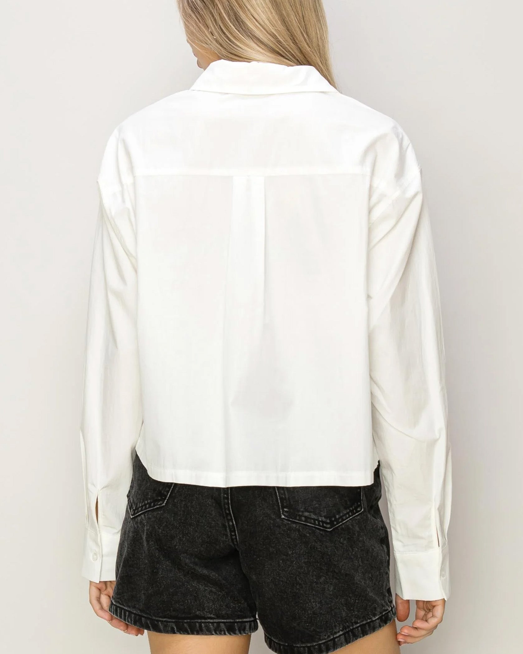 OVERSIZE POPLIN CROP SHIRT-1