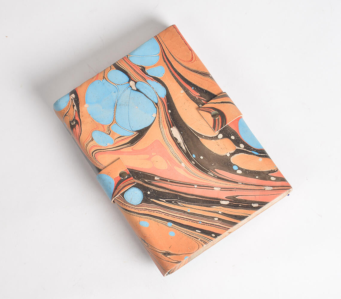 Hand Marbled Leather Diary-1