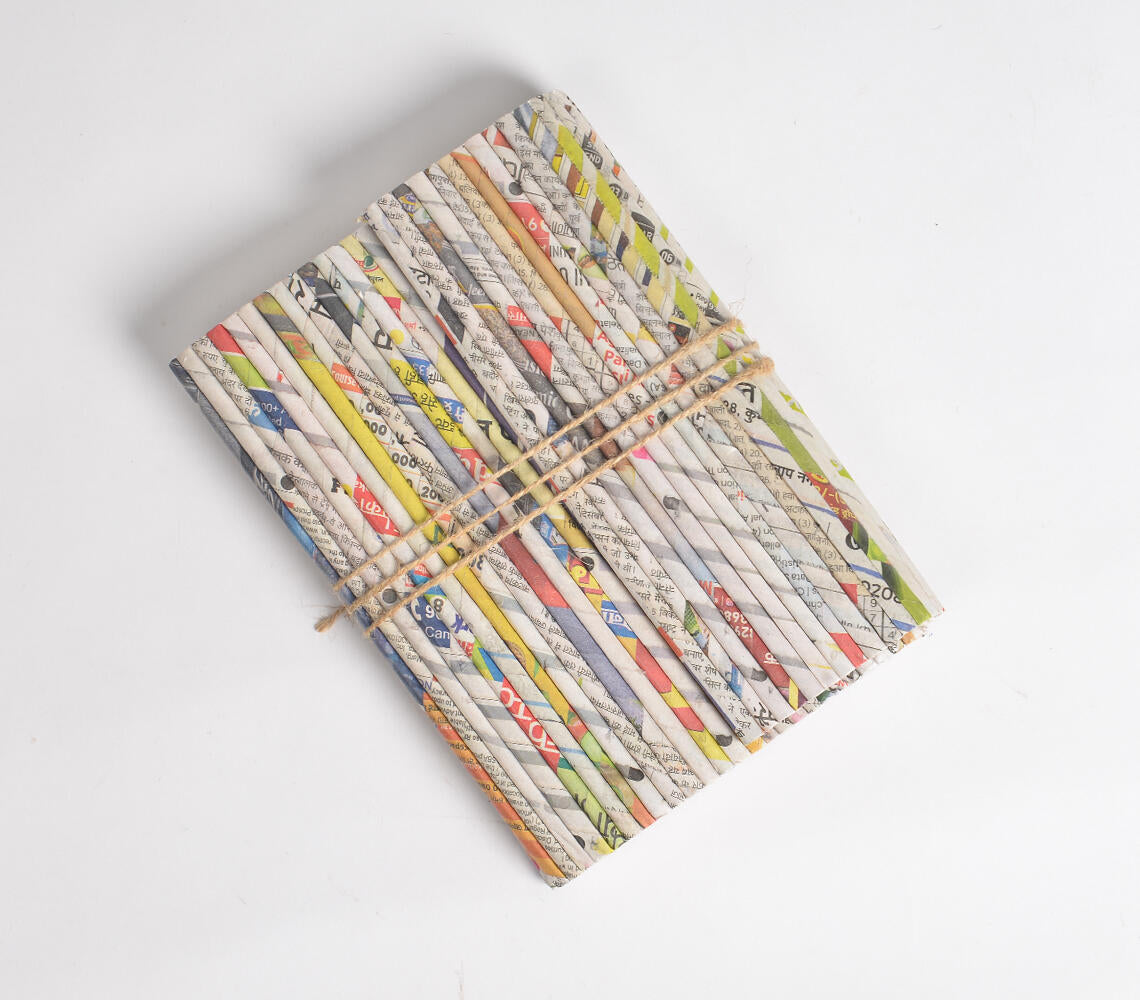 Recycled Rolled Newspaper Diary-0