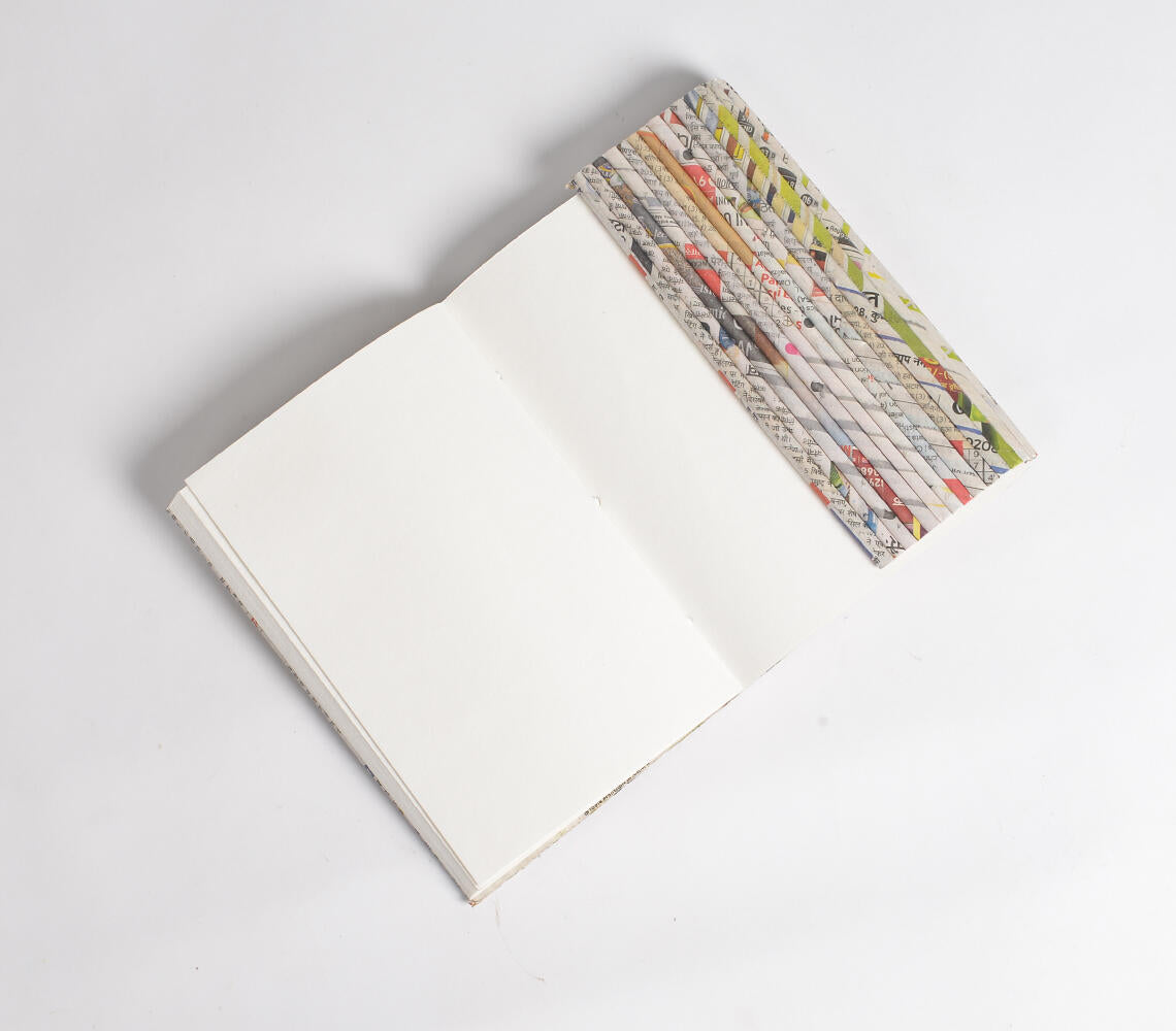 Recycled Rolled Newspaper Diary-3