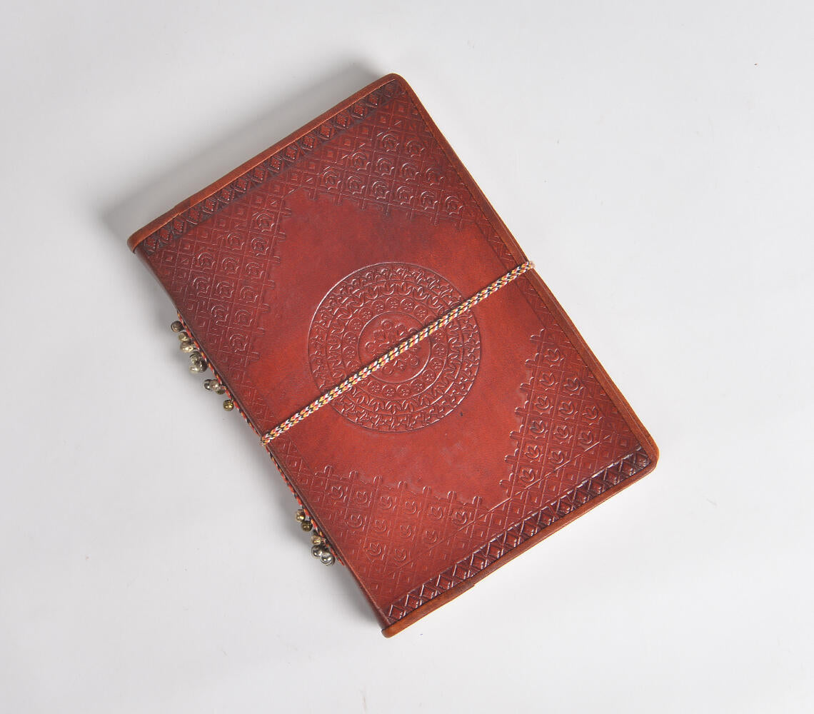 Embossed &amp; Accented Leather Diary-0