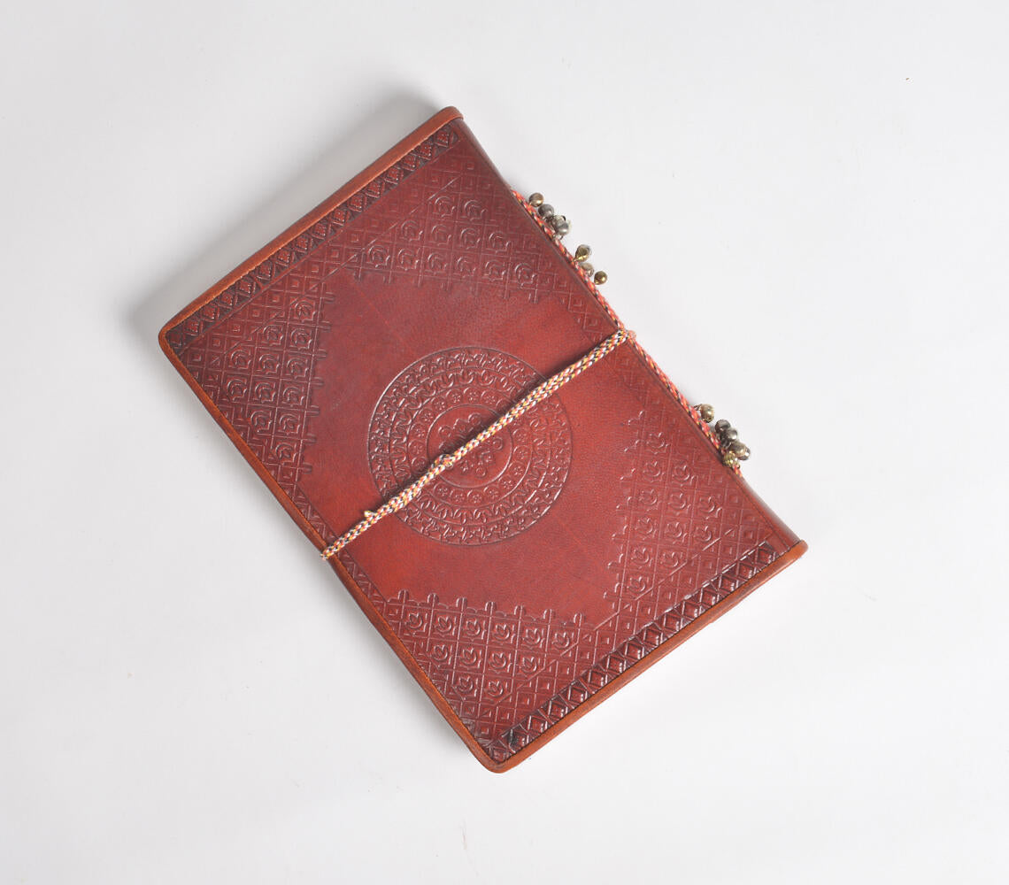 Embossed &amp; Accented Leather Diary-1