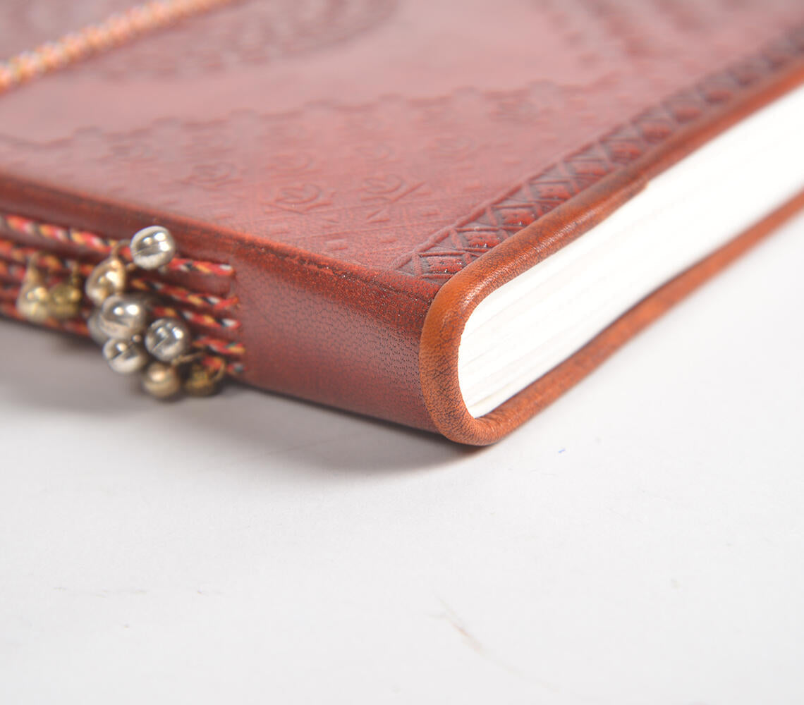 Embossed &amp; Accented Leather Diary-2