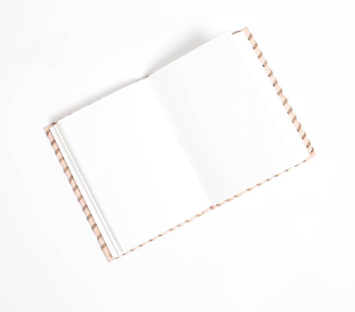 Hand Bound Leather Cycle Motif Journal-2