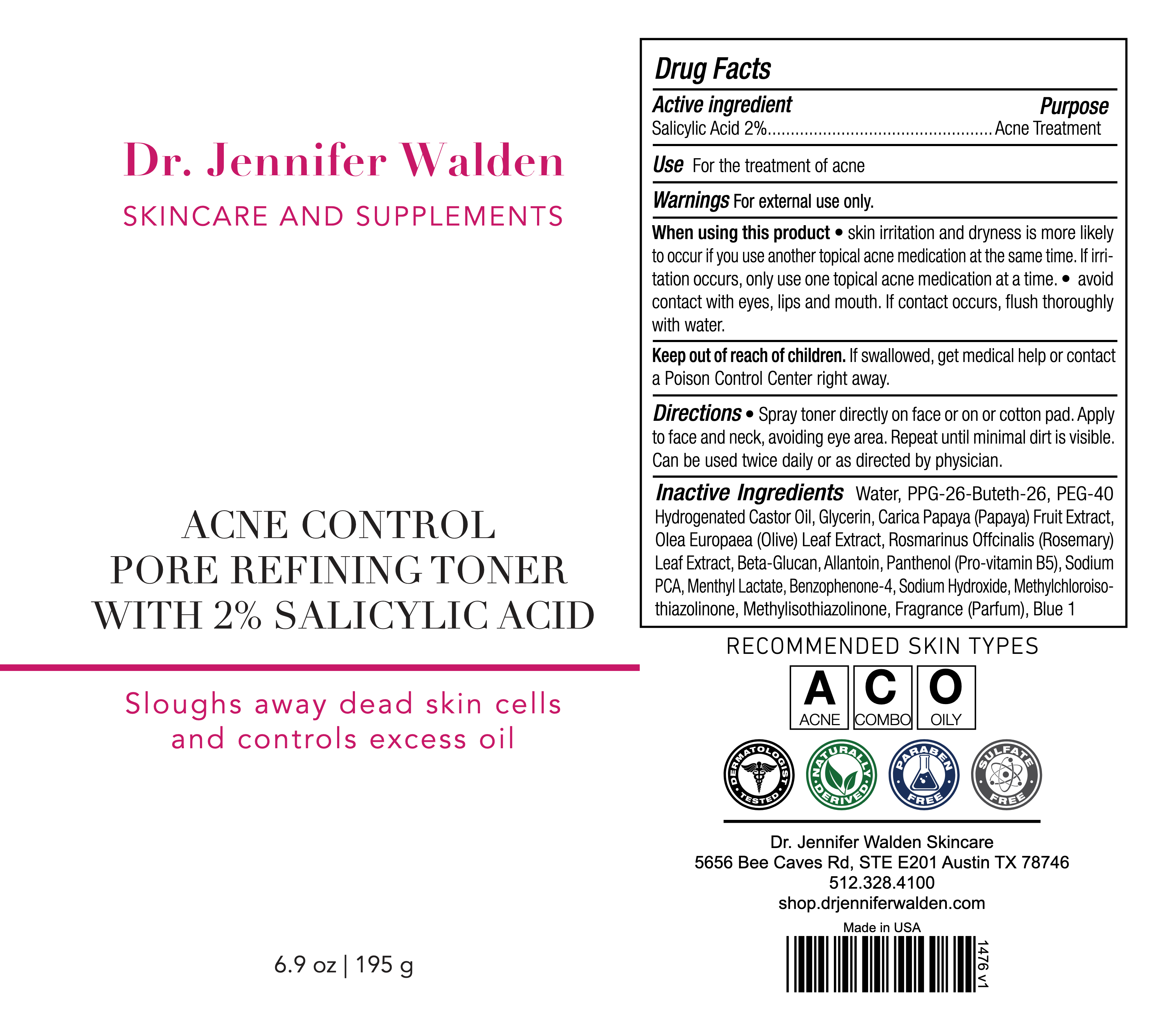ACNE CONTROL PORE REFINING TONER WITH 2% SALICYLIC ACID-4